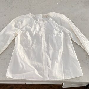 Jcrew White Lightweight Long-Sleeve Blouse